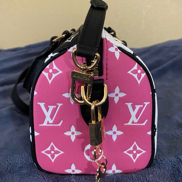 Speedy 20 Spring in the City - White and Black Mini Bag with Pink Accents - Picture 3 of 6